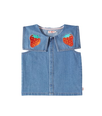 Bluse Strawberries aus Denim | Tinycottons
