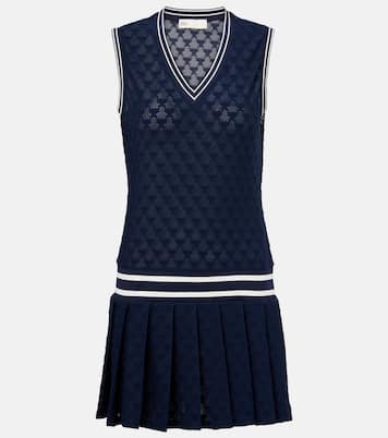 Vestido de tenis de felpa en jacquard plisado | Tory Burch