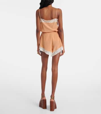 Shorts de seda con encaje | Chloé