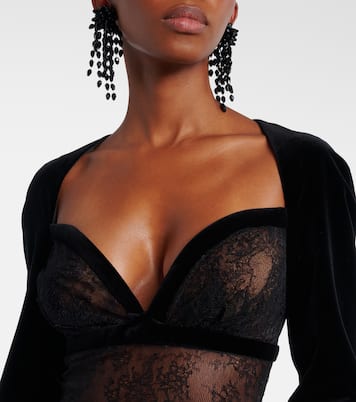 Velvet and lace gown | Nina Ricci