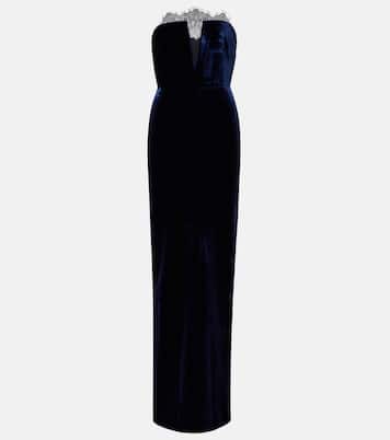 Lace-trimmed velvet corset gown | Roland Mouret