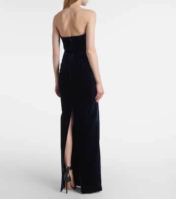 Lace-trimmed velvet corset gown | Roland Mouret