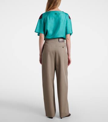 Gathered wool wide-leg pants | Loewe