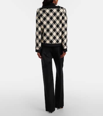 Bow-detail wool and mohair straight pants | Valentino
