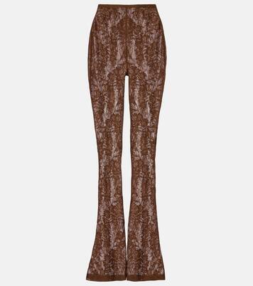 High-rise lace flared pants | Norma Kamali