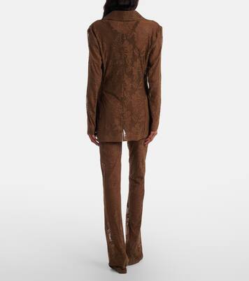 High-rise lace flared pants | Norma Kamali