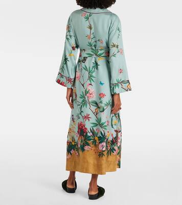 Midnight floral silk wrap dress | La DoubleJ