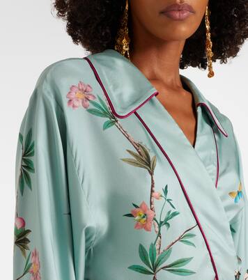 Midnight floral silk wrap dress | La DoubleJ
