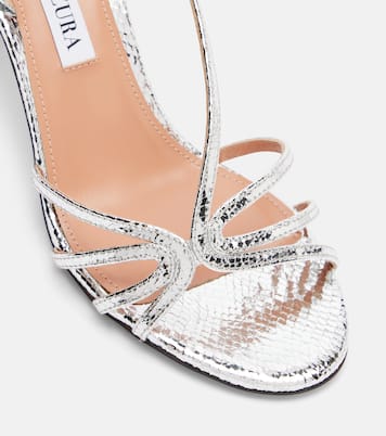 Sandalen Talk To Me 75 aus Metallic-Leder | Aquazzura