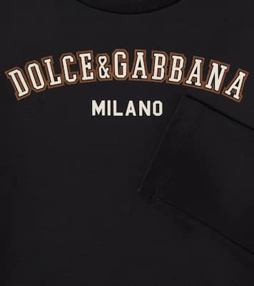 Logo leopard-print cotton dress | Dolce&Gabbana Kids