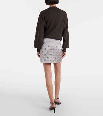 Olenna embellished cotton-blend miniskirt | Veronica Beard