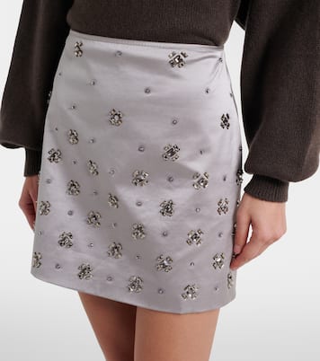 Olenna embellished cotton-blend miniskirt | Veronica Beard
