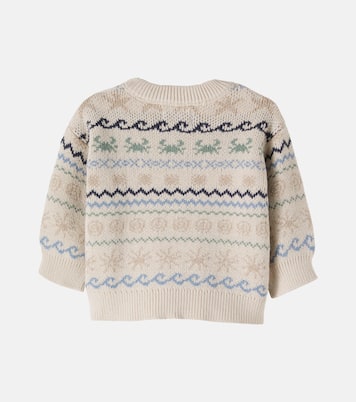 Baby August cotton jacquard sweater | Wheat