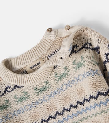 Baby August cotton jacquard sweater | Wheat