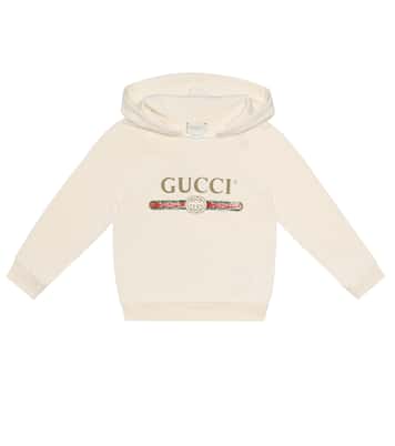 Felpa in cotone con cappuccio e logo | Gucci Kids