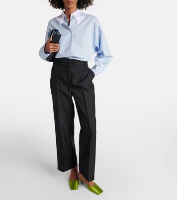 Pantalon droit à taille mi-haute | Prada