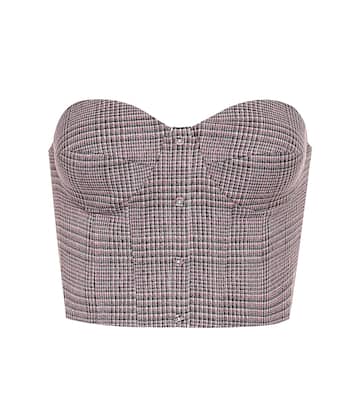 Top bustier raccourci Peggy à carreaux | Rotate