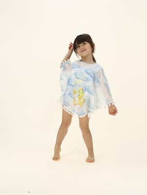 Poncho de algodón estampado | Monnalisa