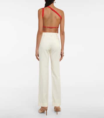 La Maille Ascu cropped linen-blend top | Jacquemus