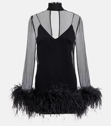 Feather-trimmed minidress | Taller Marmo