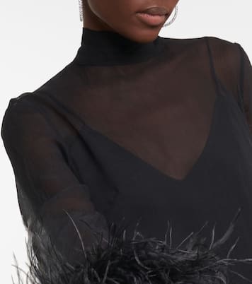 Feather-trimmed minidress | Taller Marmo