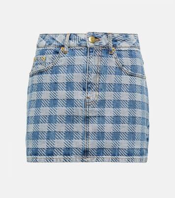 Mini-jupe en jean à carreaux | Ami Paris