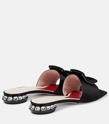 Strass Heel embellished satin mules | Roger Vivier