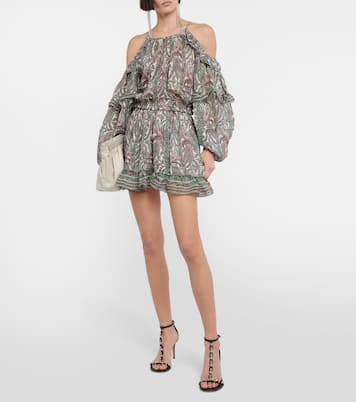 Vestido corto Gabinia de algodón y seda | Isabel Marant