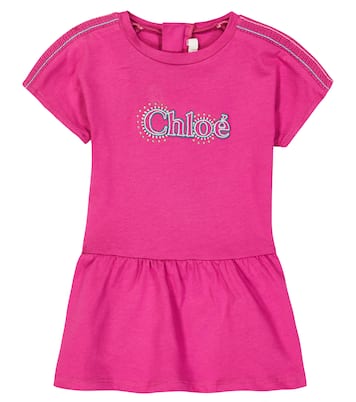 Baby logo cotton jersey dress | Chloé Kids