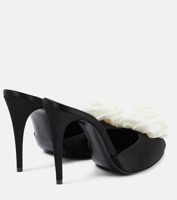 Floral-appliqué satin peep-toe pumps | Magda Butrym