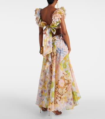 Pop ruffled floral midi dress | Zimmermann