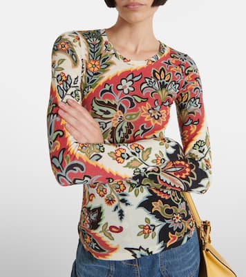 Serafino printed wool-blend T-shirt | Etro
