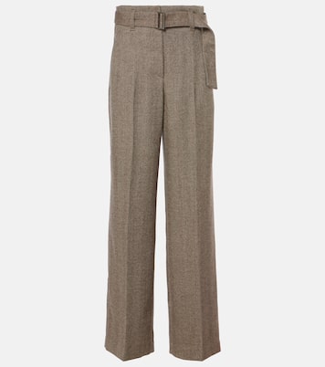 Pantaloni a gamba larga in misto lana | Brunello Cucinelli