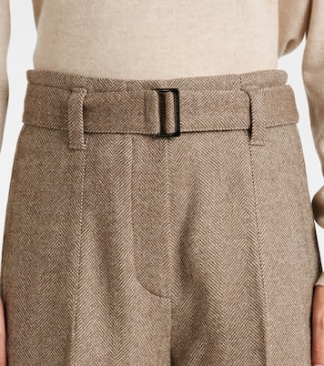 Pantaloni a gamba larga in misto lana | Brunello Cucinelli