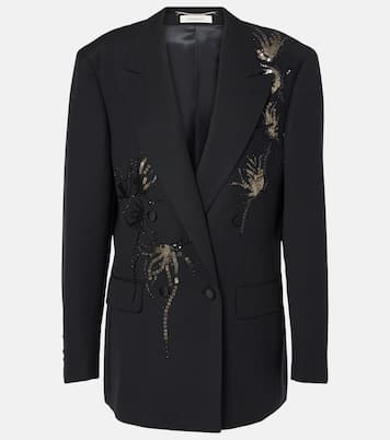 Blazer doppiopetto in lana con paillettes | Jacques Wei