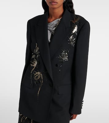 Blazer doppiopetto in lana con paillettes | Jacques Wei