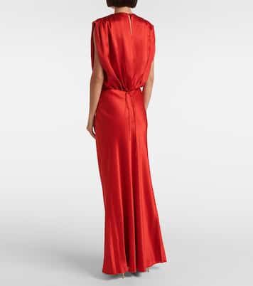 Top cropped in raso di seta arricciato | The Sei
