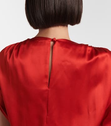 Top cropped in raso di seta arricciato | The Sei