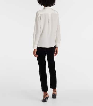 Blusa in seta con fiocco e volant | Frame