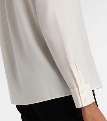Blusa in seta con fiocco e volant | Frame