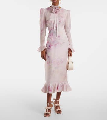 Abito midi Crush in lino e seta | Zimmermann