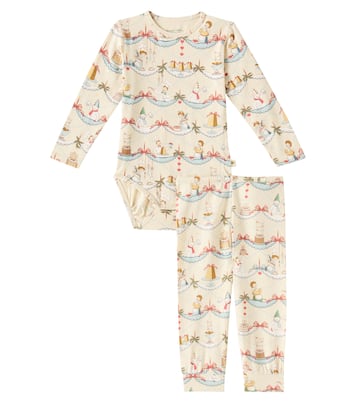 Baby cotton-blend bodysuit and sweatpants set | Konges Sløjd