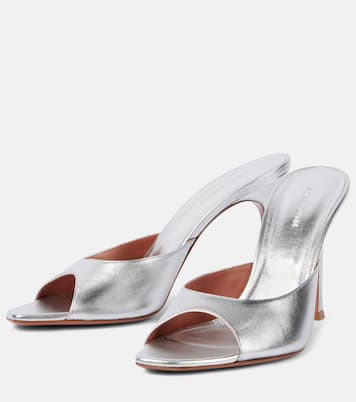 Pantoletten Alexa 95 aus Metallic-Leder | Amina Muaddi