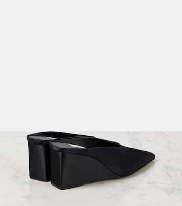 Mules compensées Cube 75 en satin | Alaïa