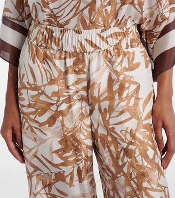 Pantaloni a gamba larga in seta | Brunello Cucinelli