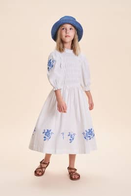 Besticktes Kleid Emmanuelle aus Baumwolle | C'era Una Volta