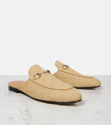 Mules Princetown Horsebit in canvas GG | Gucci