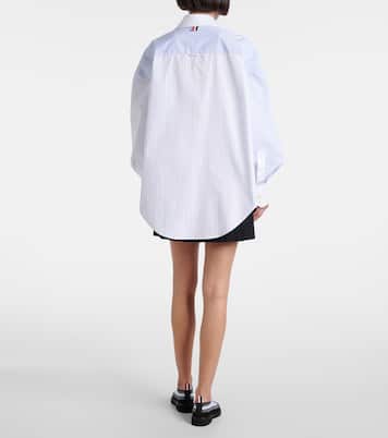 Camicia in popeline di cotone gessato | Thom Browne
