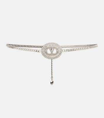 VLogo crystal-embellished chain belt | Valentino