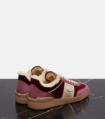Baskets Upvillage en daim et velours côtelé | Valentino Garavani